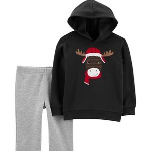 Carter's baby boy fleece hooded sweatshirt and fleece pants set, 3 months